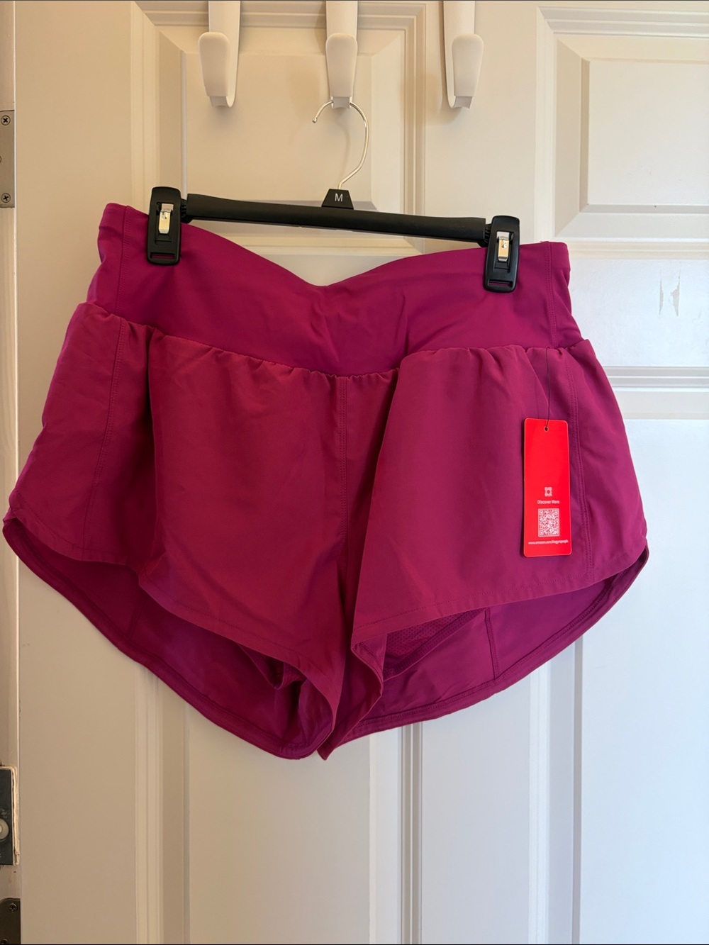 High-Rise Women's Athletic Shorts in Magenta